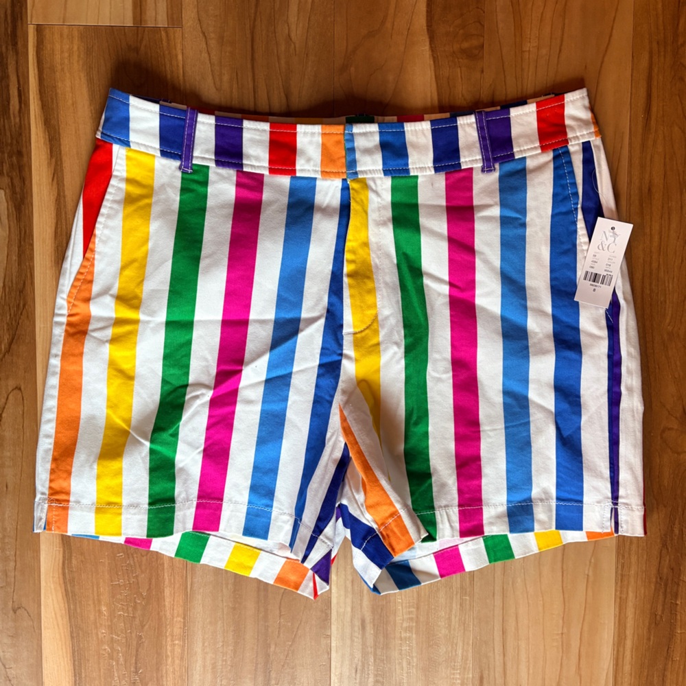 New York & Company Multicolor Striped Shorts size 8